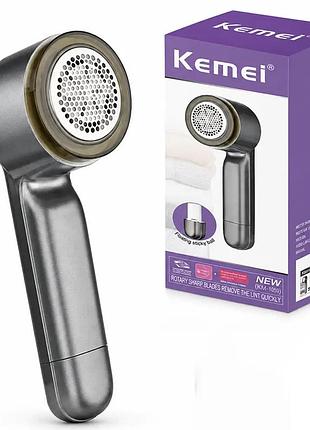Аккумуляторная машинка kemei km-165 для удаления катышков с одежды, ткани и мебели