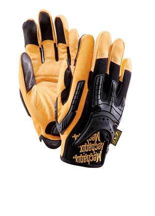 Тактические рабочие кожаные варежки mechanix wear cg-40 heavy-duty gloves - m 9