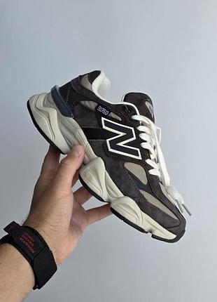 Утеплені зимові жіночі кросівки new balance 9060 winter termo brown beige нью беланс бежевого з коричневим кольорів термо