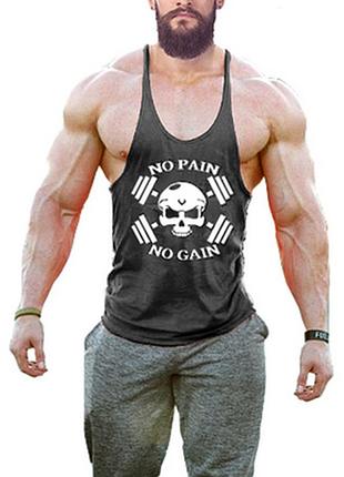 Майка спортивна чоловіча "no pain no gain"