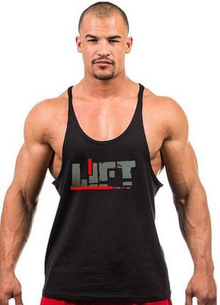 Мужская майка "lift" для бодибилдинга черная 2xl