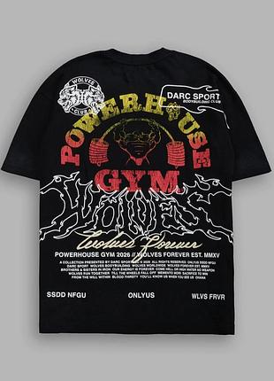 Футболка чоловіча оверсайз "gold's gym yongla" чорна