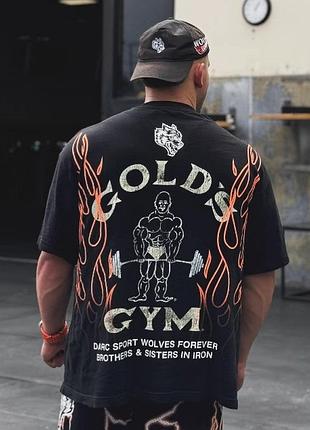 Футболка чоловіча оверсайз "gold's gym yongla" чорна