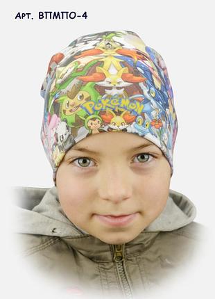 Шапка покемон двойна (3-8 років, розмір 50-54)