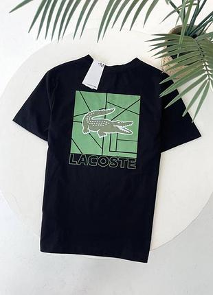 Чоловіча футболка lacoste чорна на літо l (b)