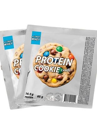 Протеиновое печенье, конфеты, craft whey, 60 г, для спортивного рациона.