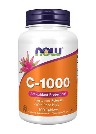 Витамин c, now foods, 100 таблеток, для ежедневного рациона.