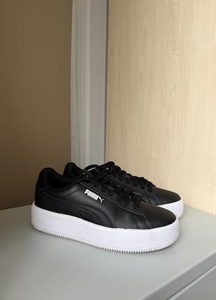 Жіночі чорні шкіряні кросівки puma, 37 розмір, стан ідеал 9/10