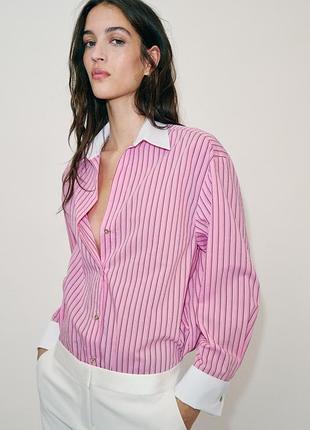 Zara сорочка в смужку р.xl