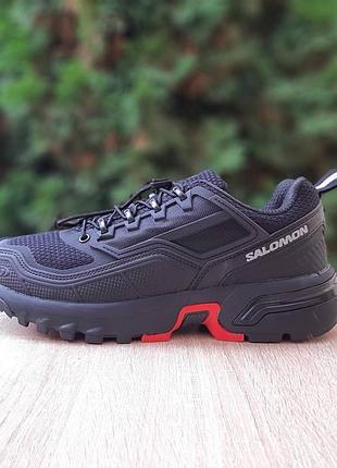 Утепленные зимние мужские кроссовки salomon acs + ft black winter termo саломон черного цвета термо