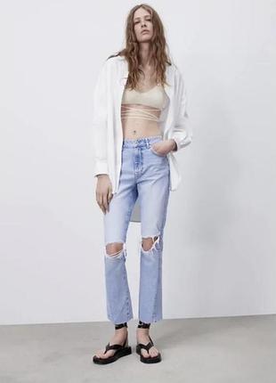 Джинси zara straight leg із високою посадкою.