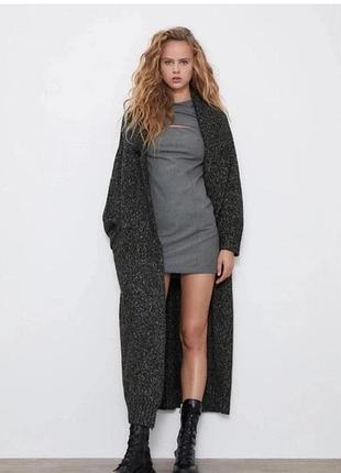 Сукня плаття міні сіра гусяча лапка zara, розмір s