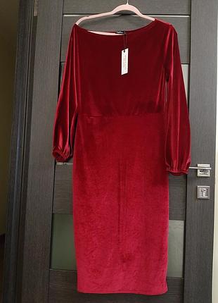 Оксамитова коктельна сукня boohoo xl