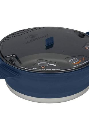Кастрюля складная с крышкой и алюминиевым дном sea to summit x-pot 4l navy