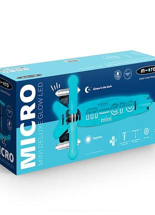 Самокат micro серии mini deluxe glow led – арктический синий 3