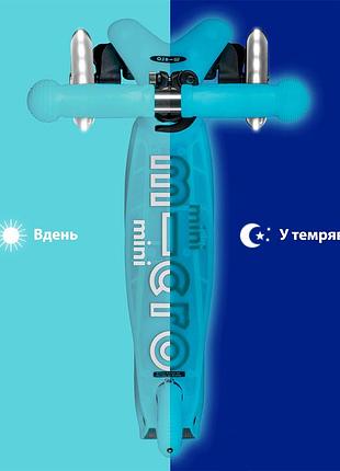 Самокат micro серии mini deluxe glow led – арктический синий 8