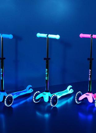 Самокат micro серии mini deluxe glow led – арктический синий 10
