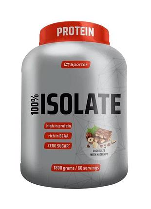Сивороточный изолят sporter 100% isolate, 1.8 кг - шоколад-фундук