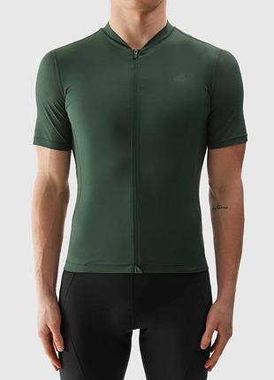 Велофутболка мужская 4f dark green 4fss24tftsm486