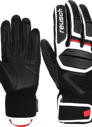 Перчатки горнолыжные reusch pro rc 6201110 black/white/fire red