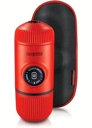 Портативна еспресо-кавоварка wacaco nanopresso червона з чохлом