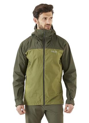 Куртка мембранная мужская rab arc eco waterproof jacket army/chlorite green
