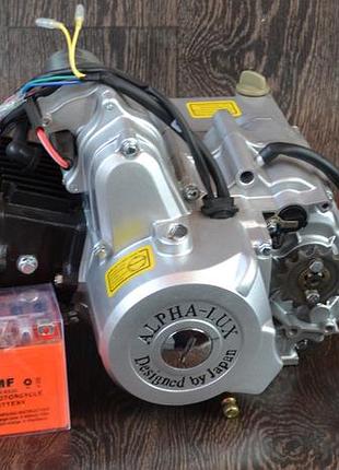 Двигатель delta/alpha/viper active-110cc механика, чугунный цилиндр + подарок масло и аккумулятор + карбюратор