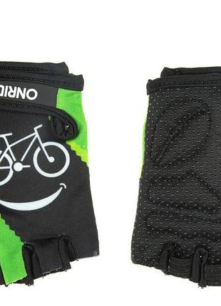 Велорукавиці onride gem smile bike чорний/зелений