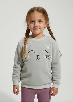 Детский теплый свитшот котик на 9-10 лет