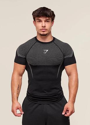 Футболка "gymshark" чоловіча для фітнесу приталена 2xl
