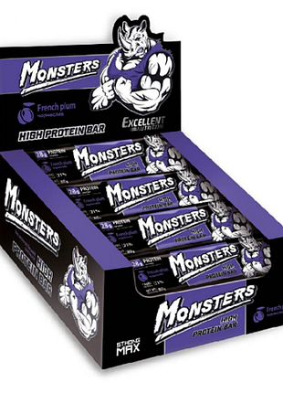 Протеїновий батончик, monsters, 80 г, для спортивного раціону.