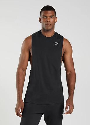Майка чоловіча "gymshark" спортивна безрукавка чорна