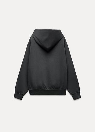Худи женское серое флис zara 3