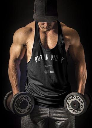 Майка чоловіча спортивна "lvft" oversize чорна l