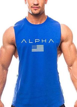Безрукавка мужская майка "alpha" черная 2xl