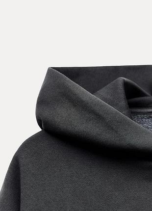Худи женское серое флис zara 5