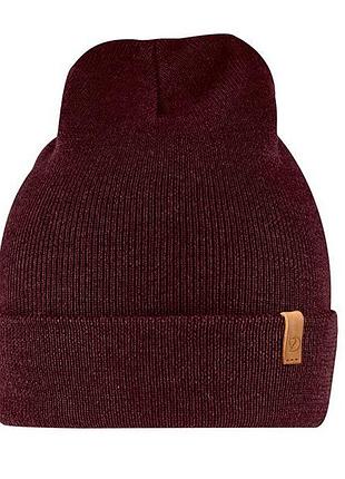 Шапка fjallraven classic knit hat dark garnet
