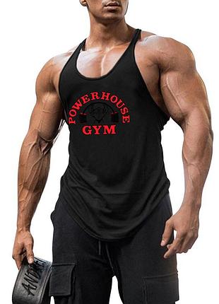 Майка мужская для тренеровок "powerhouse gym" черная 2xl