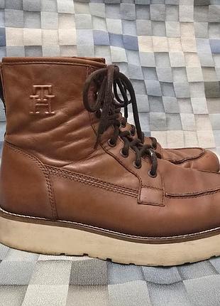 Мужские кожаные ботинки tommy hilfiger th american warm leather boot