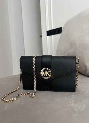 Чорна шкіряна сумка michael kors