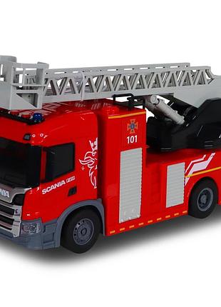 Автомодель серії big truck – пожежна машина scania (світло, звук, функ. води)
