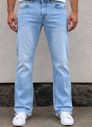 Мужские джинсы pegador светло-голубые bootcut w34 стрейч