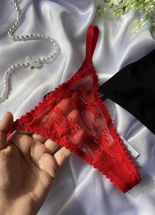 Красиві трусики стрінги червоні на резиночках від urban