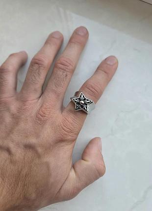 Каблучка siver chrome hearts gothic star 8