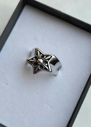 Каблучка siver chrome hearts gothic star 6