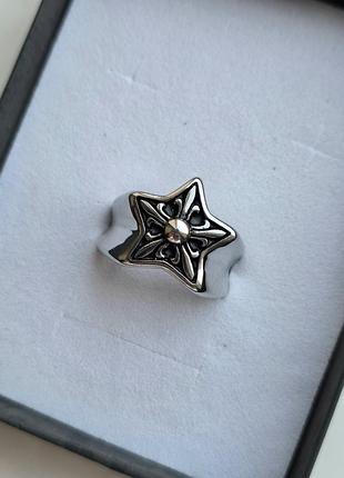 Каблучка siver chrome hearts gothic star 7