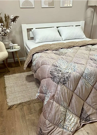 Дитяче покривало-ковдра з велюру та овчини полуторне 150×220