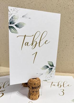 Номерки на столи 1–5 / table numbers / декор