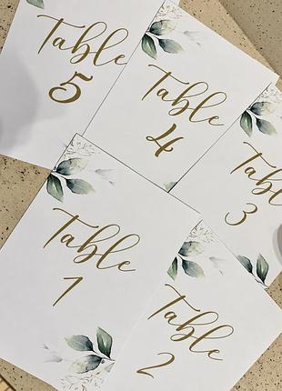 Номерки на столи 1–5 / table numbers / декор 2