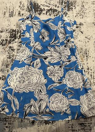 Літня лляна сукня zara розмір s / коротка сукня в квіти